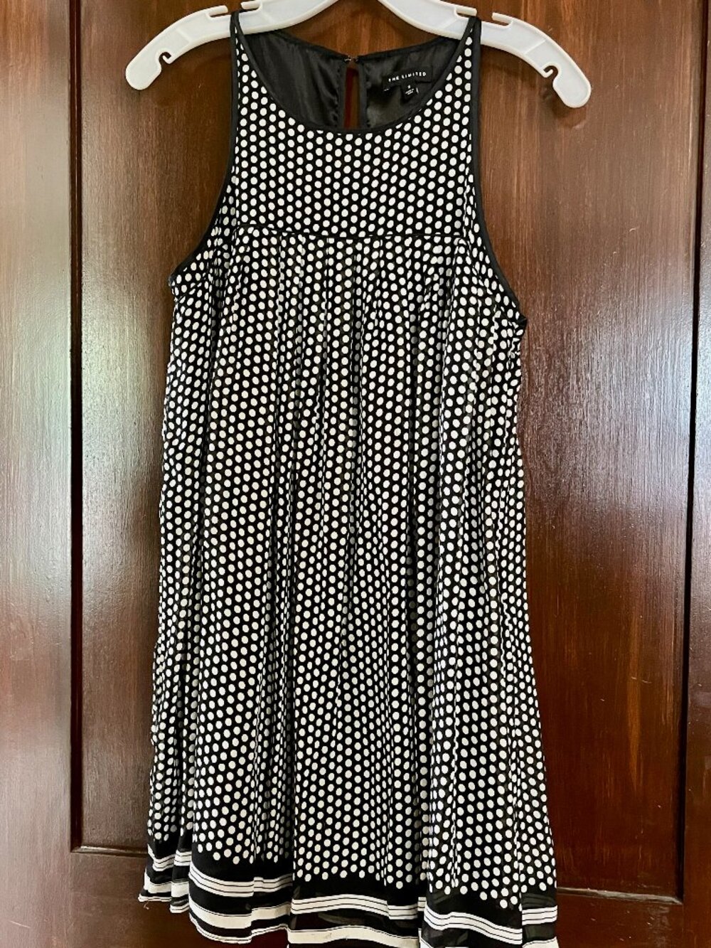 Dress The Limited polka dot white black silk sexy keyhole mini short summer